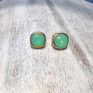 Green Squoval Studs