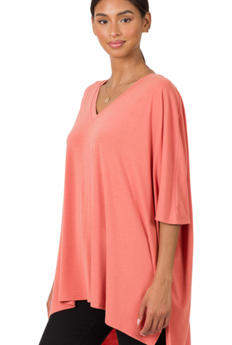 Rose V Neck Poncho PLUS