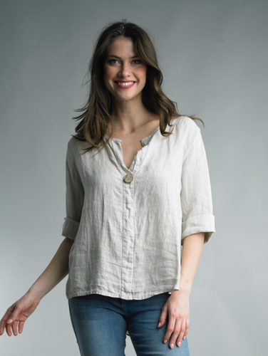 Beige Button Blouse