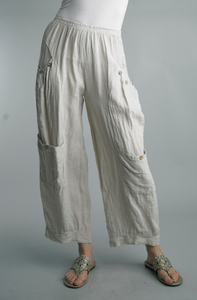 Button Linen Pants