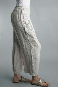 Button Linen Pants