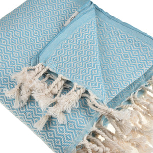 Cairo Peshtemal Pure Cotton Beach Towel Turquoise