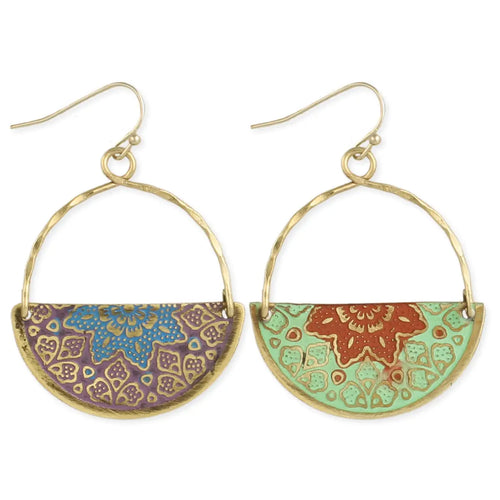 Moroccan Market Half Circle Earring