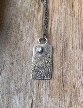 Load image into Gallery viewer, Sterling Silver Woodland Bar Necklace with Moonstones